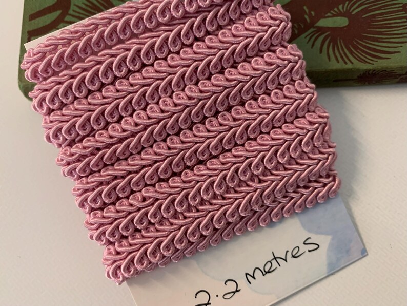 3 Lots Gimp/woven Braid Trim. Colours Purple, Pink and Light Copper