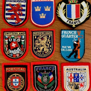 Vintage Travel Patches: Felt Souvenir Patches - Europe, USA, Australia
