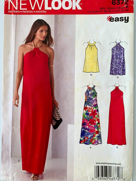 New Look 6372. Easy Misses Evening or Day Sleeveless Dresses Pattern. Keyhole Neckline Tunic Topsizes Sizes 6 18 Etsy