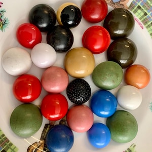 Vintage Dome Sewing Buttons: Large Casein & Plastic, Shank Closures