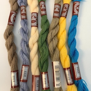 DMC Broder Medicis Tapestry Wool Thread: &#39;Grasslands&#39; Colorway, France