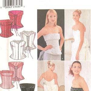 UNCUT Style 1049. Misses Laced Corset & Cummerbund Pattern. Bridal/ Evening Top. Sz 6-16