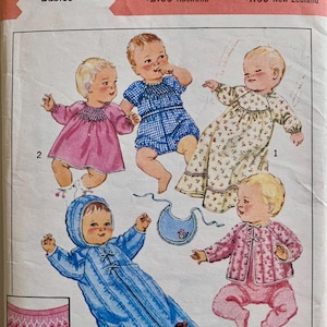 Style 3234. 6 Months Baby Smocked Layette and Pre-Quilted Jacket & Sleeping Bag Pattern