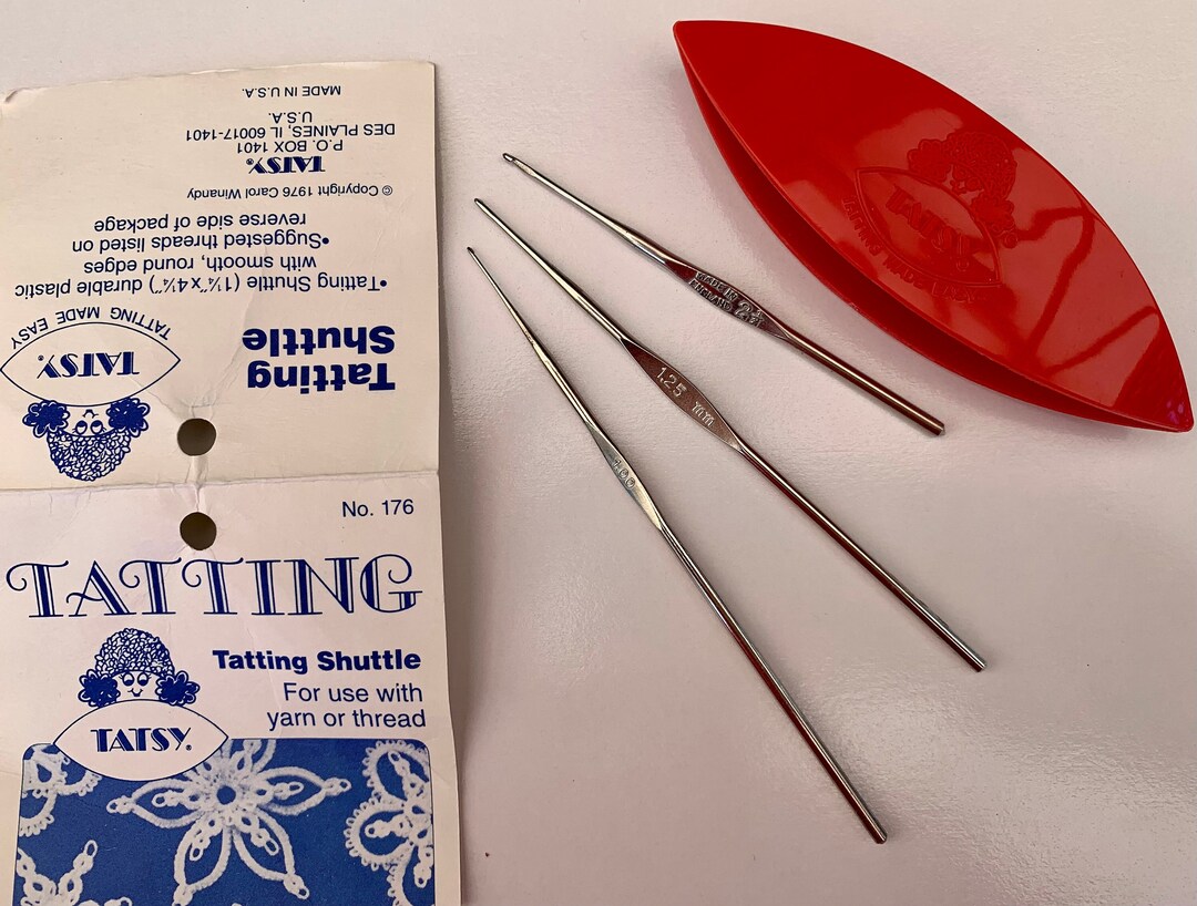 Tatting Tools Set. TATSY Shuttle and 3 X Steel Crochet/ Etsy