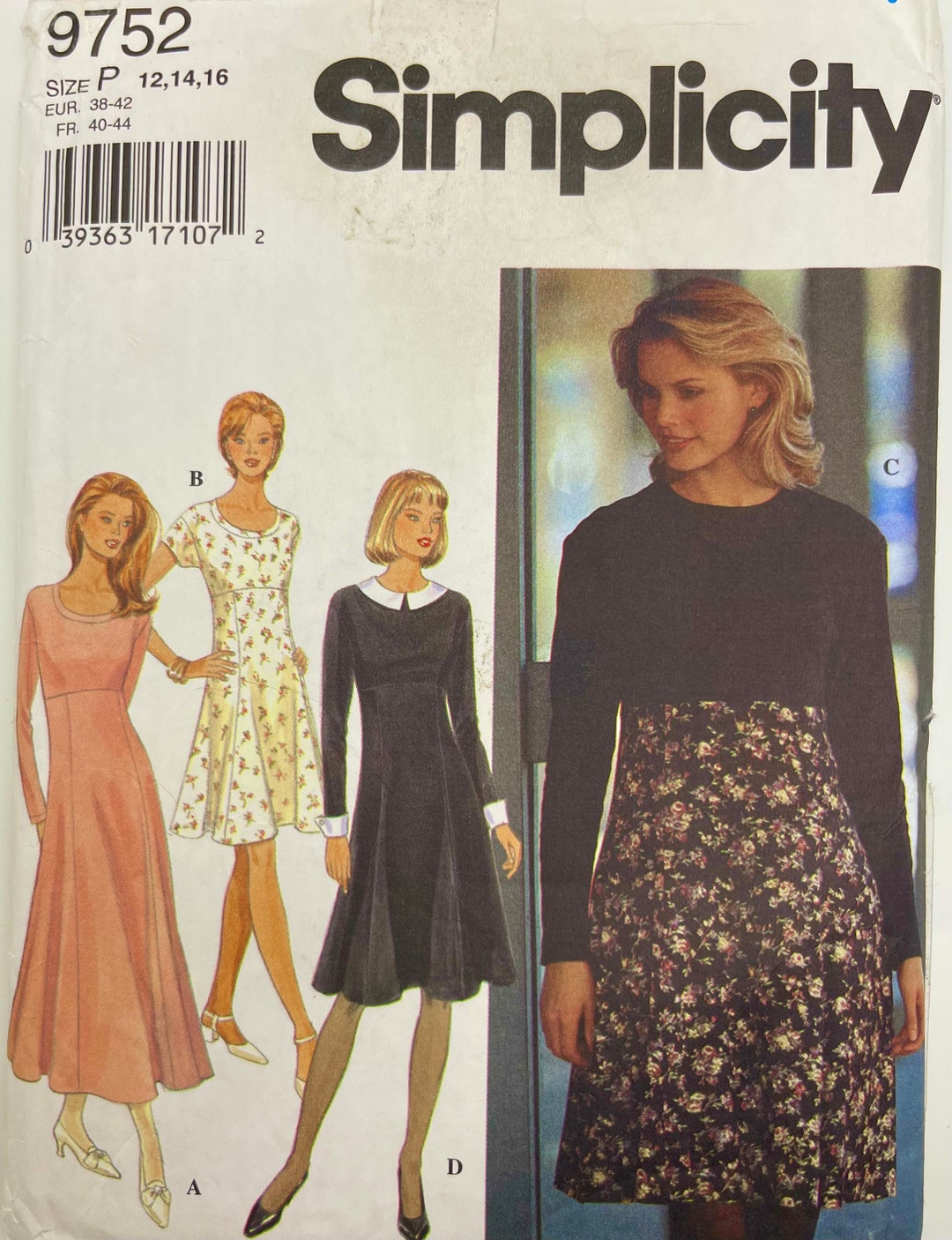 Simplicity 9752. A Classic Silhouette Dress Sewing Pattern 4 - Etsy