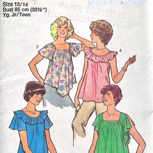 Style 2032. Bias-Cut Top Sewing Pattern in 4 Views. Sz 13/14. Uncut
