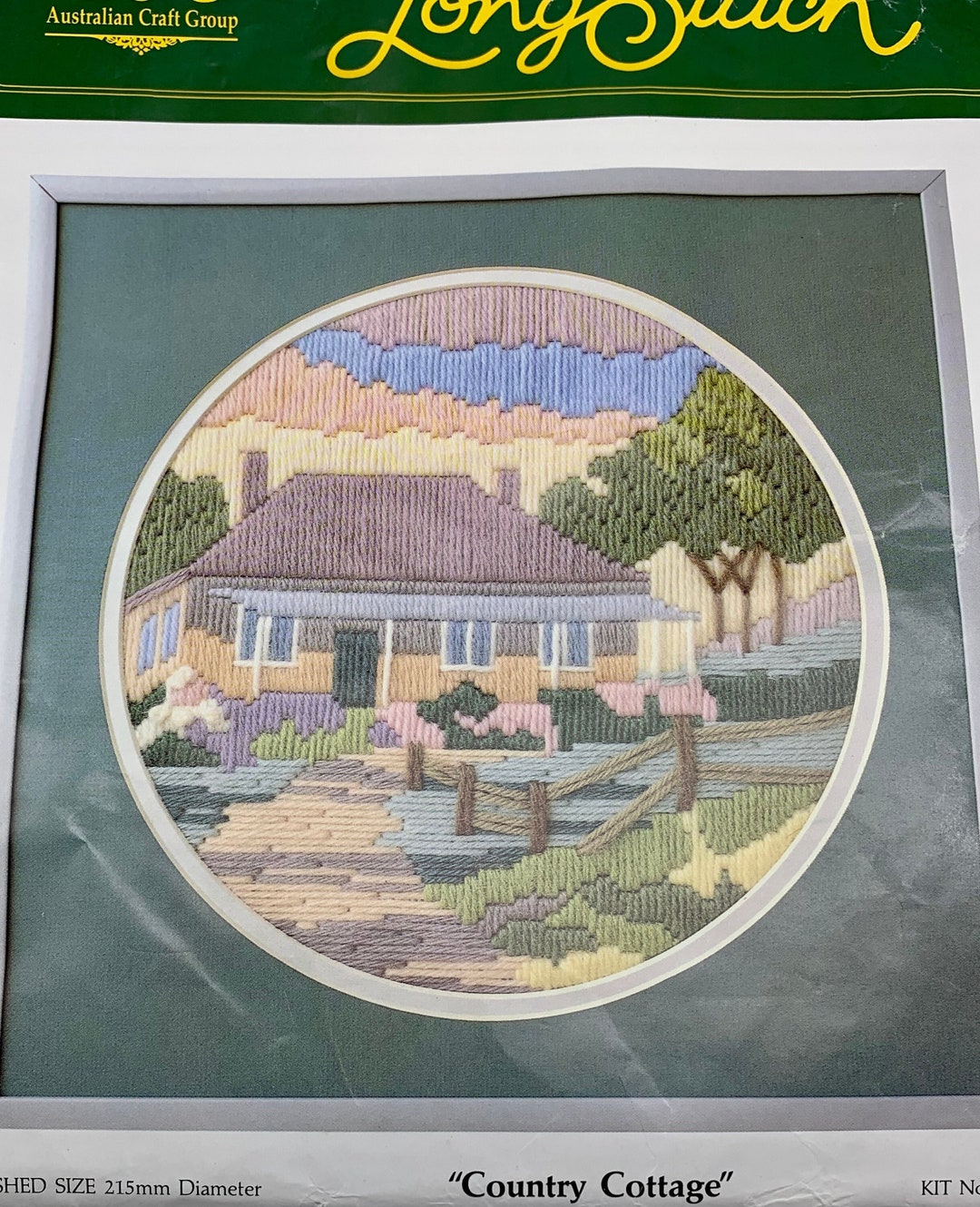 COUNTRY COTTAGE Long Stitch Tapestry Kit 2002 by AGC, Printed Design