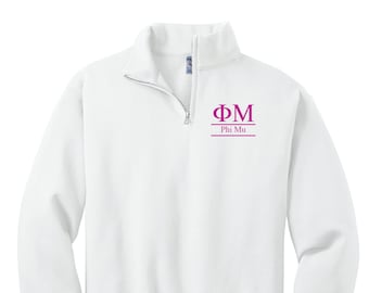 Phi Mu Custom Greek Quarter Zip
