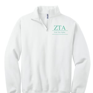 Zeta Tau Alpha Benutzerdefinierte griechisches Viertel Zip