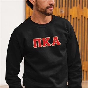 Pi Kappa Alpha crewneck sweatshirt letters // Pi Kappa Alpha zig-zag embroidered crewneck letters