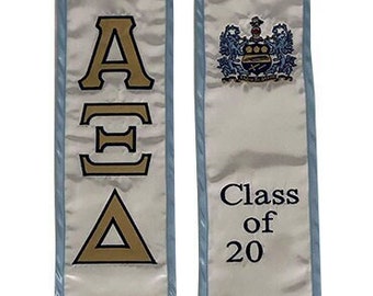 Alpha Xi Delta  Graduation Stole Sash