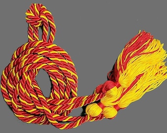 Graduation Cord / Honor Cords Intertwined Red and Gold