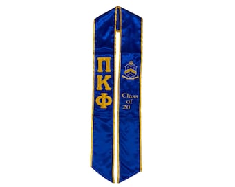 Pi Kappa Phi Graduation Stole Sash Embroidered Greek Letter Crest and Class of 2026