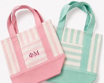 Personalized Greek Sorority Tote Bag, Custom Embroidered Fraternity Bag, Greek Letters Tote, Big Little Gift, Bid Day & Chapter Gift