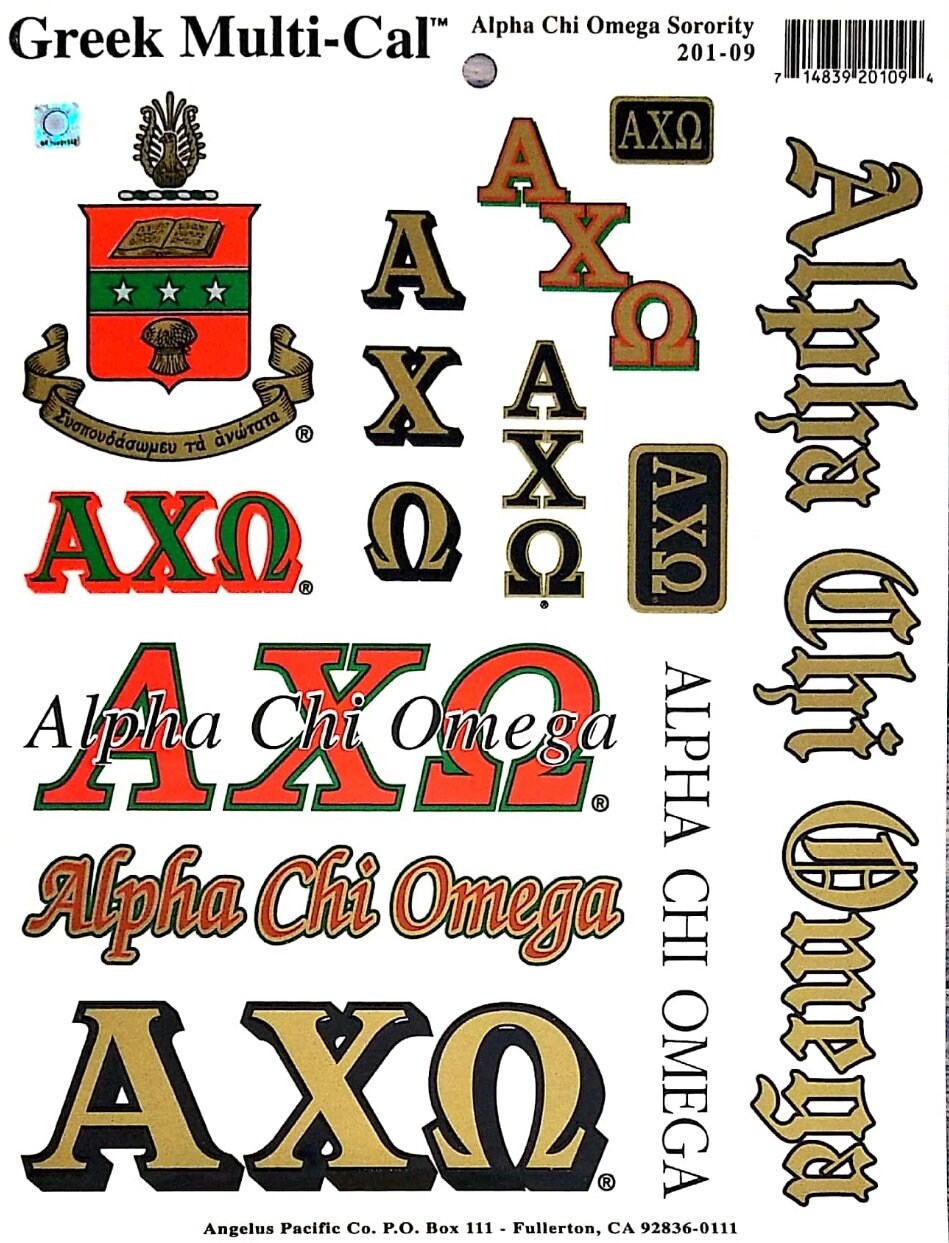 Alpha Chi Omega Multical Sticker - Etsy