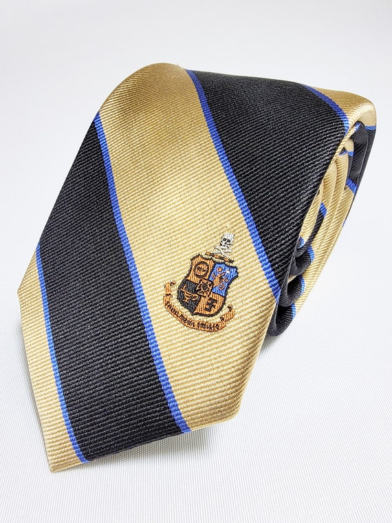 Delta Chi Gold and Red Striped Silk Tie