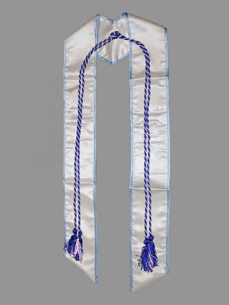 Graduation Cord / Honor Cords Intertwined Royal Blue and White Etsy