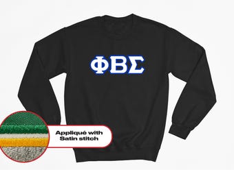 Phi Beta Sigma Alpha Greek Letter Fleece Sweatshirt – Custom Embroidered Crewneck, Double Satin Embroidery