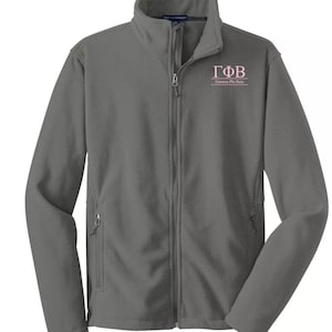 Gamma Phi Beta Full Zip Fleece Jacket – Embroidered Greek Letters, Custom Sorority Apparel, Chapter Gift