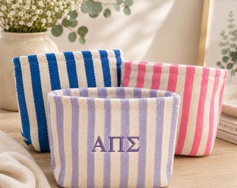 Personalized Cosmetic Bag, Custom Embroidered sorority makeup Bag, Greek Letters bag, Big Little Gift, Bid Day & Chapter Gift
