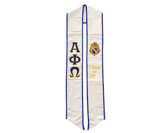 Alpha Phi Omega Graduation Sash Stole (White)