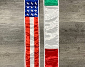 Italian American Graduation Flag Stole Sash