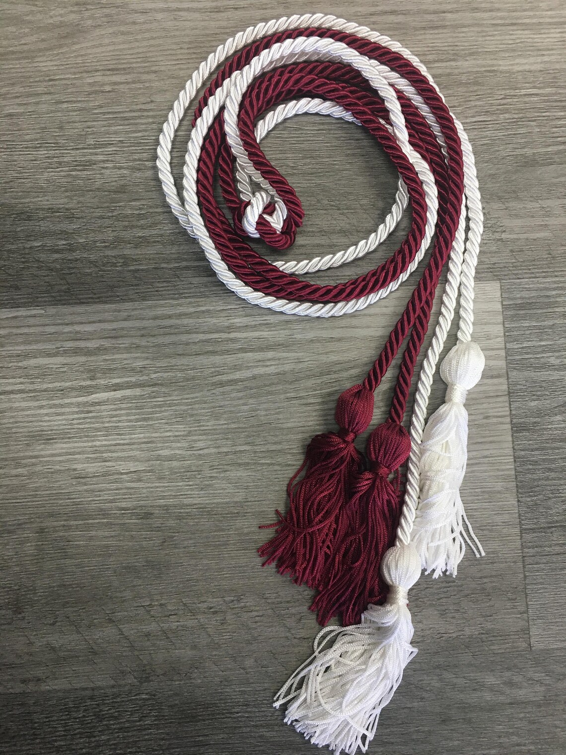Graduation Cord / Honor Cords Single Maroon and White Etsy