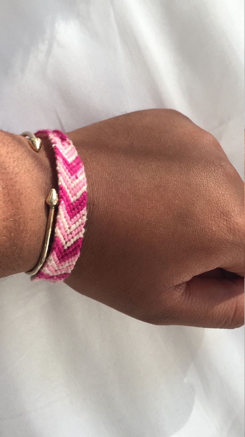 Hot Pink Friendship Bracelet Chevron
