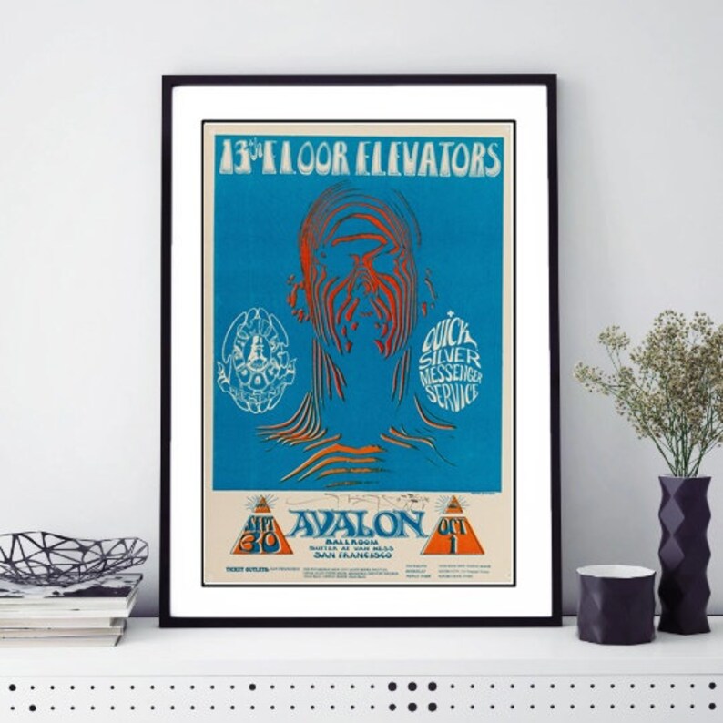 13th Floor Elevators Quicksilver Messenger Service Avalon Ballroom Concert Poster