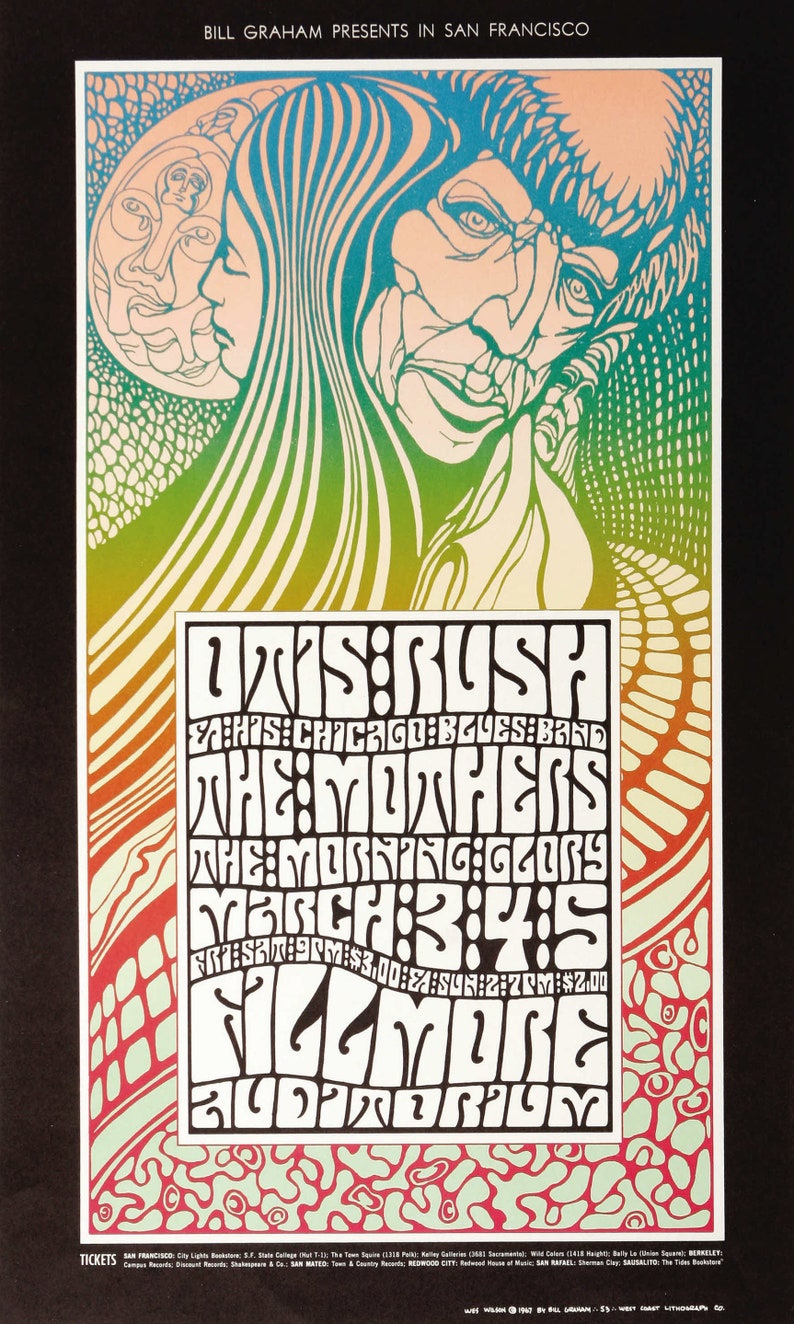 The Doors Concert Poster Canvas Art Print 1967 Berkeley Community Theater