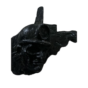 Vintage Coal Miner face made from coal from West Virginia 1978-1980- 5 1/2