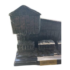 Vintage Coal Miner Hand crafted  train depot. 1970’s- 8”x 6”