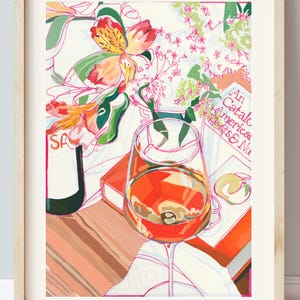 Signed "Orange Wine" Lillies Giclée Print: Floral Still Life Painting