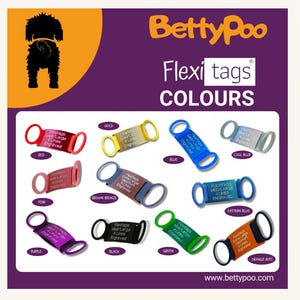 Slide on tag Flexitags Extra Large Dog Tag ID Tag Pet Tag Flat Tag engraved Cat Tag Custom Dog ID Tag Silent Tag Puppy Tag Collar tag