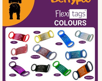 Personalised Slide-On Pet ID Tag – Custom Silent Tag – Silent Silicone Collar Tag- Large