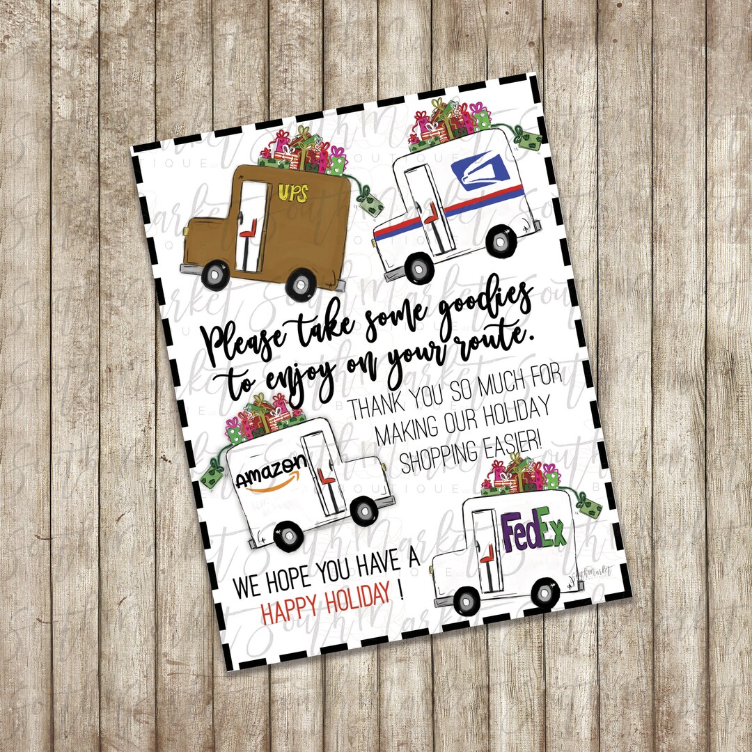 Printable Sign for Delivery Men Treats/goodies/sign/pdf/ups/fedex/usps ...