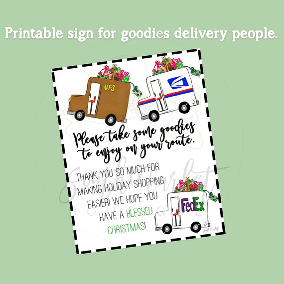 Printable Sign For Delivery Men Etsy