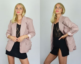 Vintage Y2K Deadstock Blush Pink Blazer Jacket