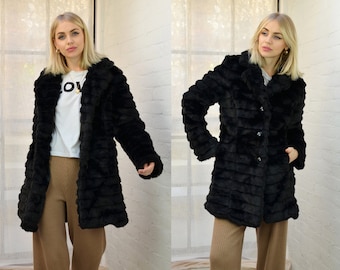 ribbed fur coat