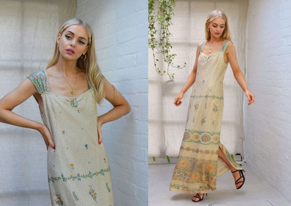 PREMIUM Vintage 70s Metallic Gold Festival Evening