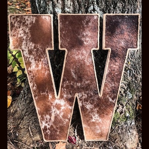 Cowhide Home Decor, Western Style Sign, Cowhide Monogram Sign, Western Wall Art, Western Monogram Sign