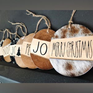 Cowhide Ornaments, Christmas Ornaments, Cowhide Christmas Decor, Western Style Ornaments