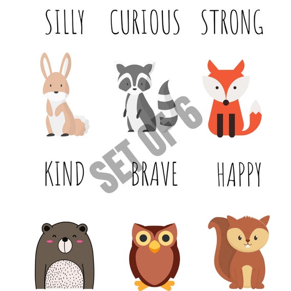 Forest Animals Nursery Art With Words 8x10 Etsy