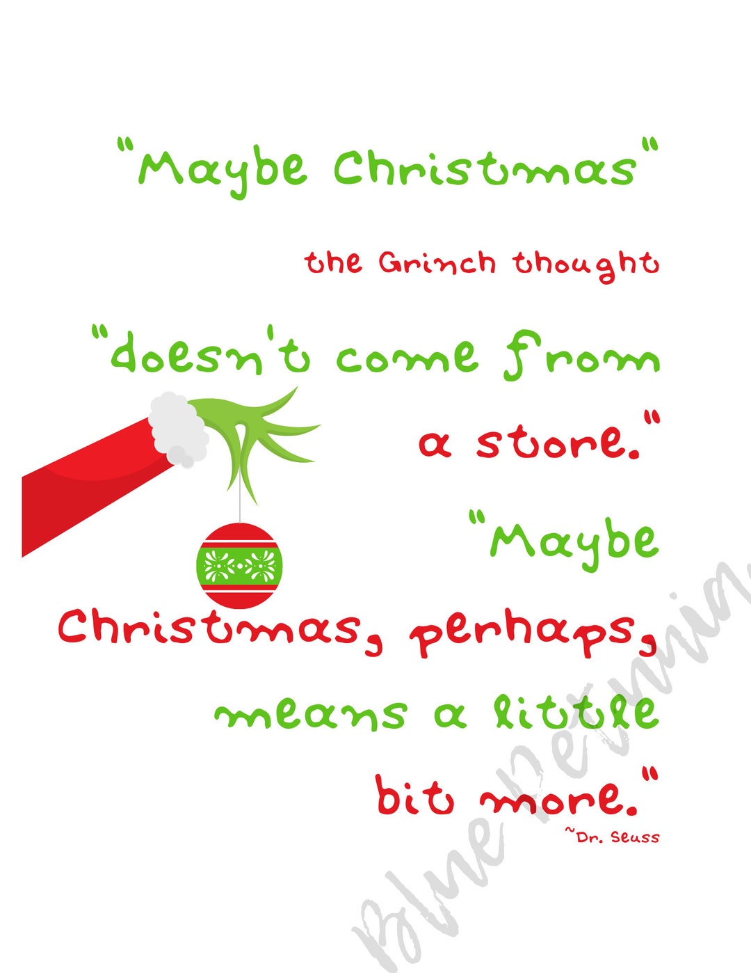 How the Grinch Stole Christmas Quote Printable 8x10 - Etsy