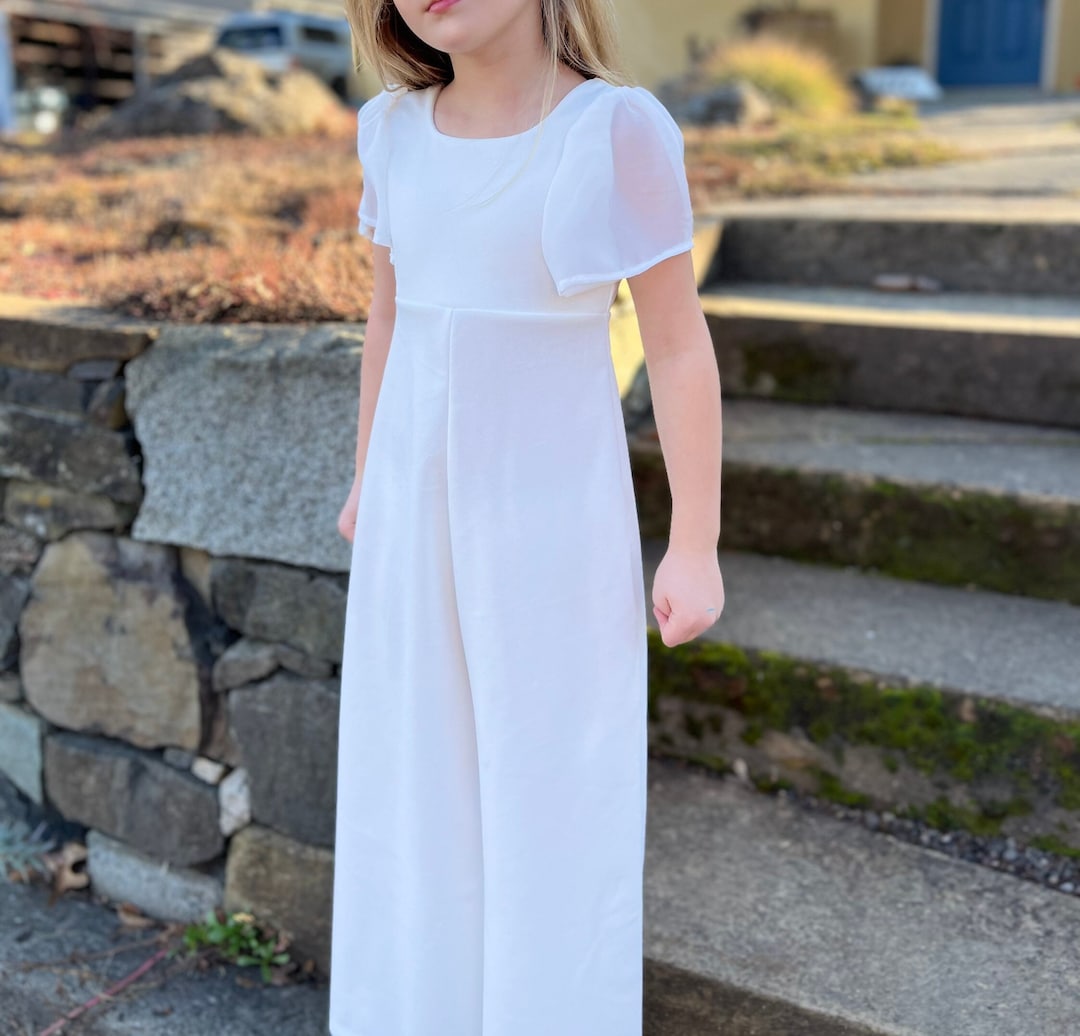 Mädchen Heilige Kommunion Outfit Weites Bein Jumpsuit Oster Outfit