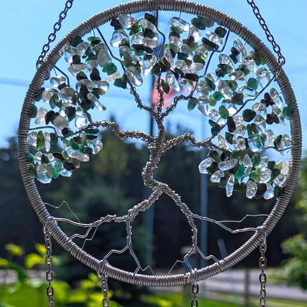 Emerald Crystal May Birthstone Sun Catcher- Taurus, Gemini, Handmade, Light Catcher Window Ornaments