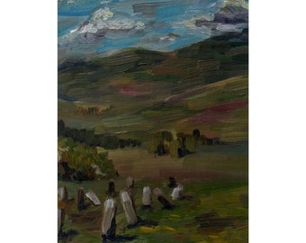 Standing Stones: 8"x10" Oil Painting in Frame