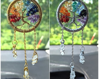 Birthstone Tree of Life Sun Catcher Car Charms - Car Accessories