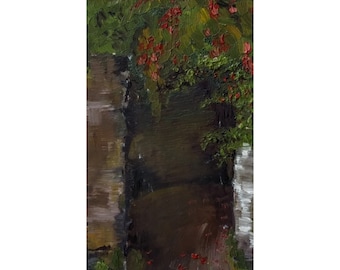 Covered Pathway: 5"x8" Oil Painting in Frame