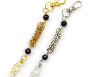 Garnet January Birthstone Chainmail Keychain